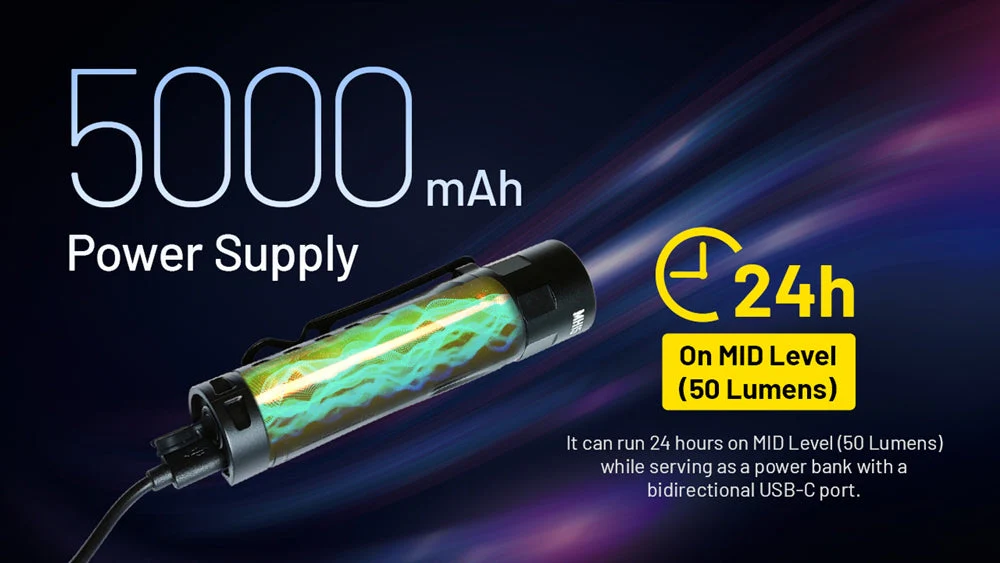Nitecore MH15 2000 lumen 2-in-1 Rechargeable Flashlight & Power Bank - Image 5