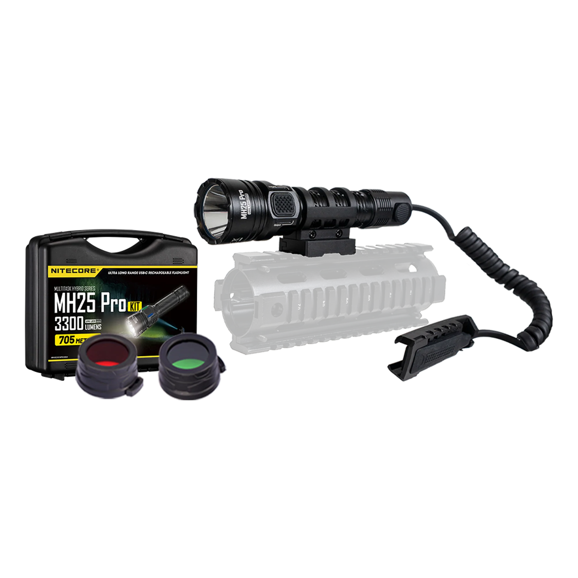 Nitecore MH25 Pro 3300 Lumen Long Throw Rechargeable Hunting Light Kit