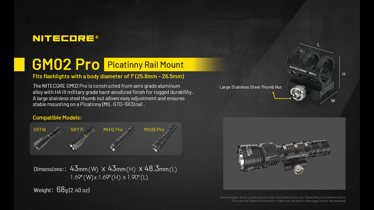 Nitecore MH25 Pro 3300 Lumen Long Throw Rechargeable Hunting Light Kit - Image 4