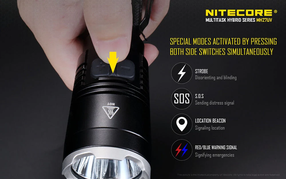 Nitecore MH27UV 1000 Lumen USB Rechargeable UV Flashlight, with Multi-Colored LEDs - Image 10