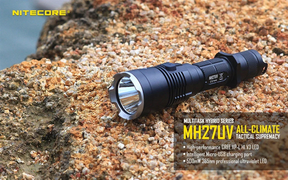 Nitecore MH27UV 1000 Lumen USB Rechargeable UV Flashlight, with Multi-Colored LEDs - Image 2