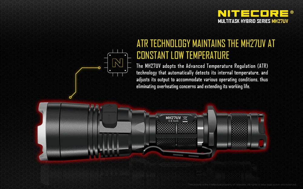 Nitecore MH27UV 1000 Lumen USB Rechargeable UV Flashlight, with Multi-Colored LEDs - Image 9