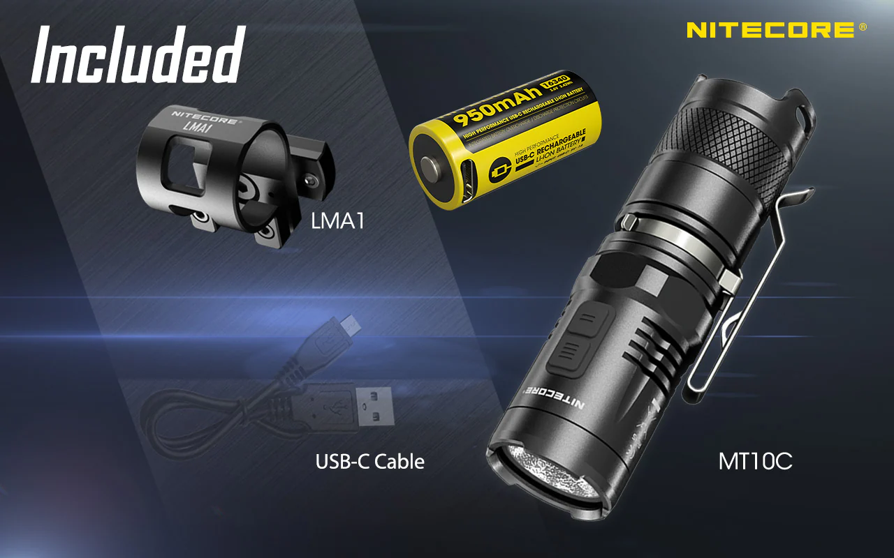 Nitecore MT10C 920 Lumen Rotary Rechargeable Helmet Light - Image 3