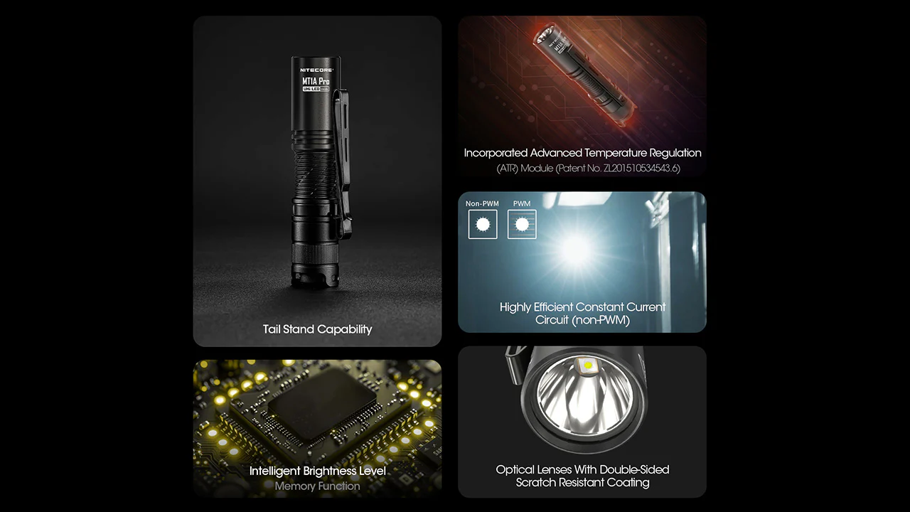 Nitecore MT1A Pro 800 Lumen Rechargeable EDC Flashlight, Use 1xAA - Image 11