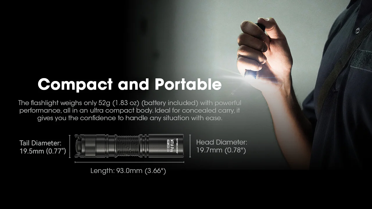 Nitecore MT1A Pro 800 Lumen Rechargeable EDC Flashlight, Use 1xAA - Image 7