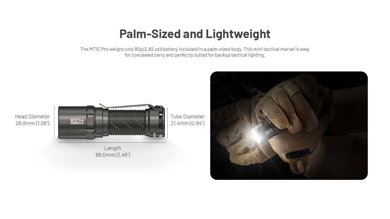 Nitecore MT1C Pro 1000 Lumen Rechargeable EDC Flashlight - Image 6