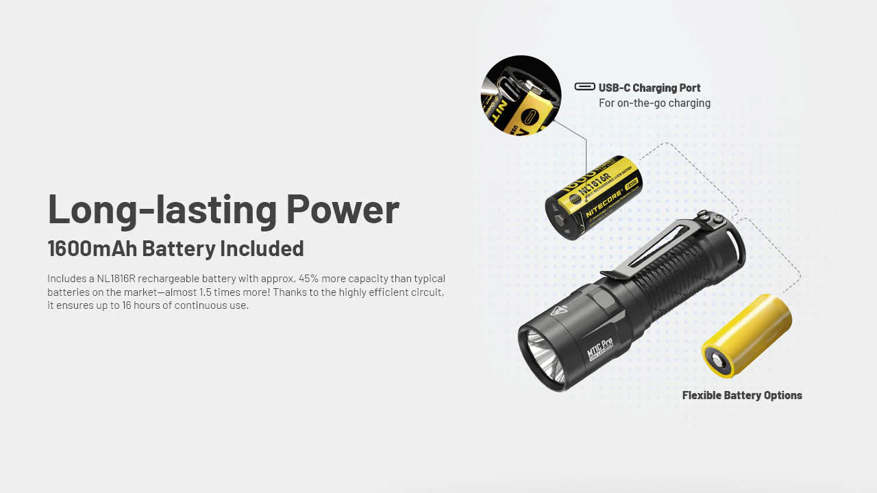 Nitecore MT1C Pro 1000 Lumen Rechargeable EDC Flashlight - Image 7