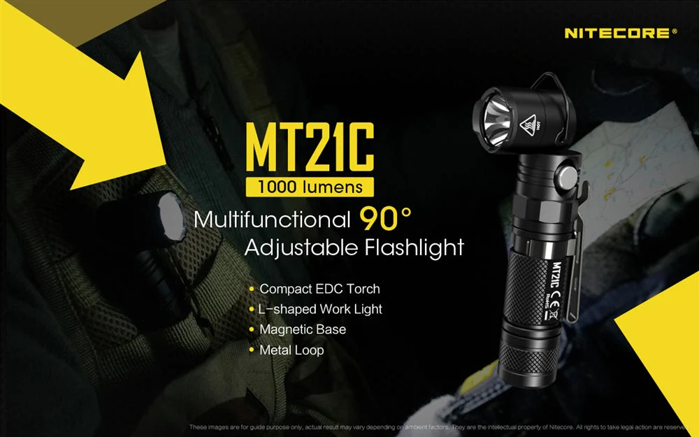 Nitecore MT21C 1000 Lumen Adjustable Right Angle Flashlight - Image 2