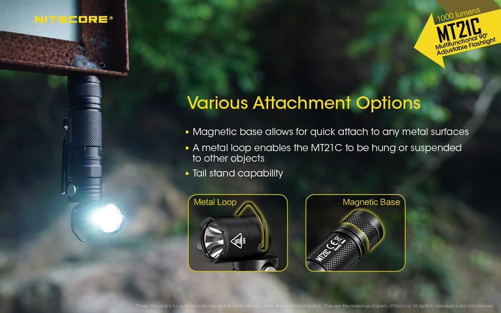 Nitecore MT21C 1000 Lumen Adjustable Right Angle Flashlight - Image 8