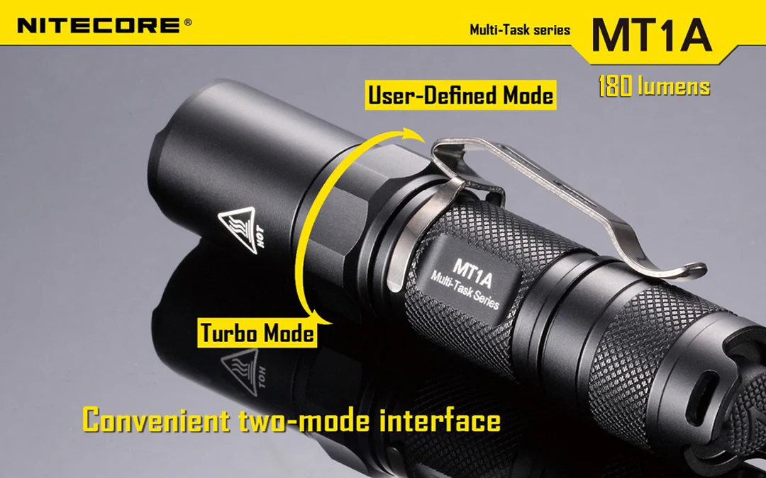 Nitecore MT1A 180 Lumen EDC LED Flashlight, use 1x AA Battery - Image 3
