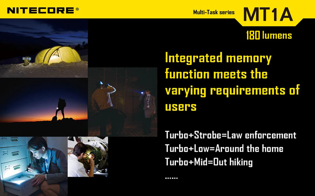 Nitecore MT1A 180 Lumen EDC LED Flashlight, use 1x AA Battery - Image 4