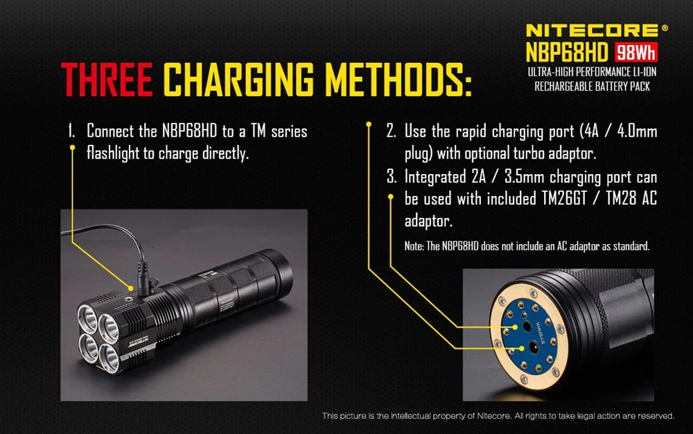 Nitecore NBP68HD Advanced Li-ion Rechargeable Battery Pack for TM28 TM15 TM26 TM36, TM38, TM39 (Upgrade for NBP52 and NBP68) - Image 8