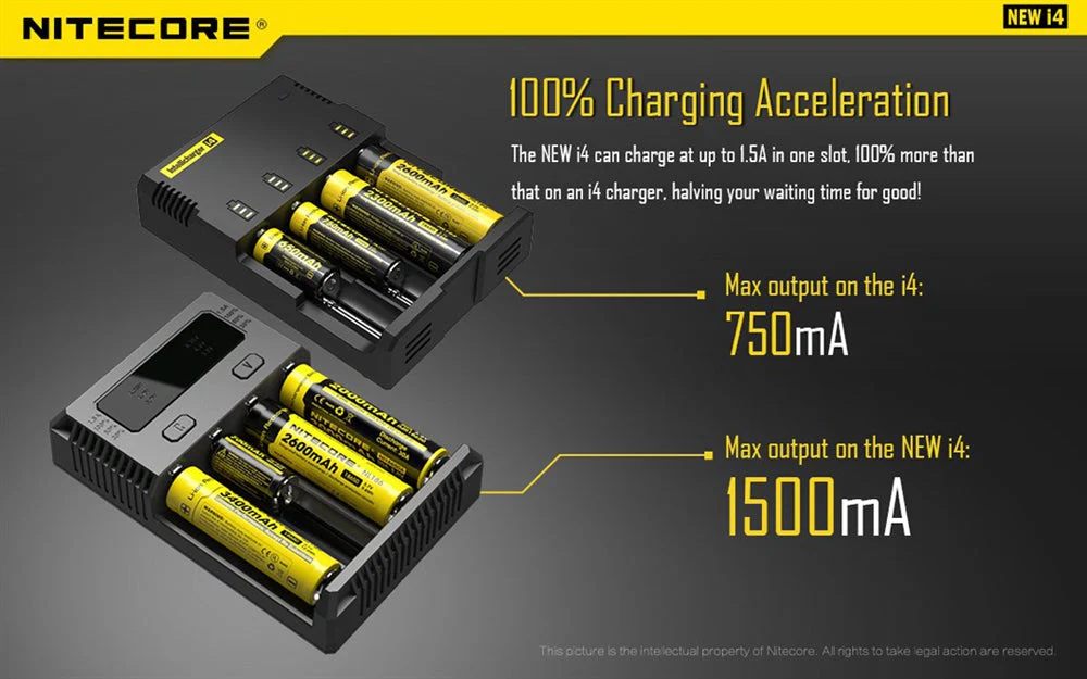 NiteCore New i4 4 Channel Universal Charger, for 18650, 16340 etc - Image 3