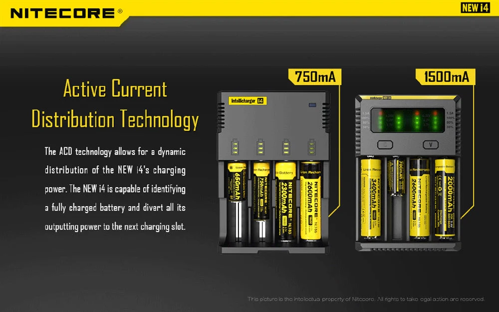NiteCore New i4 4 Channel Universal Charger, for 18650, 16340 etc - Image 4