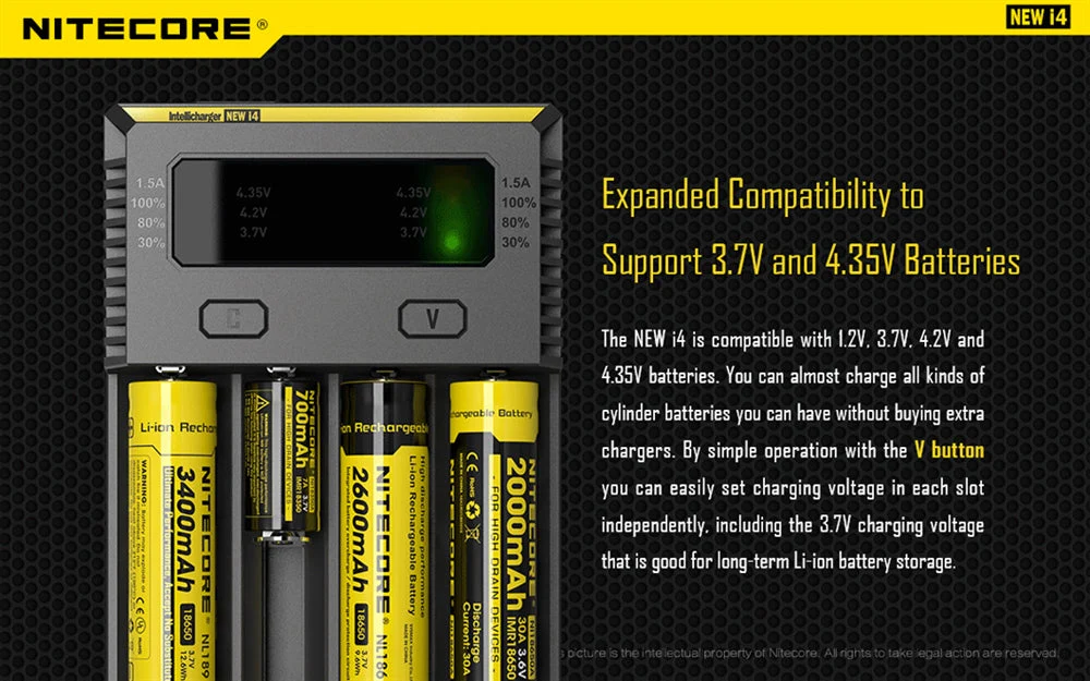 NiteCore New i4 4 Channel Universal Charger, for 18650, 16340 etc - Image 5