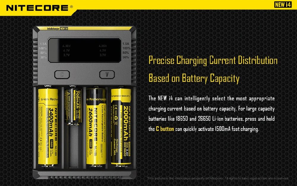 NiteCore New i4 4 Channel Universal Charger, for 18650, 16340 etc - Image 6