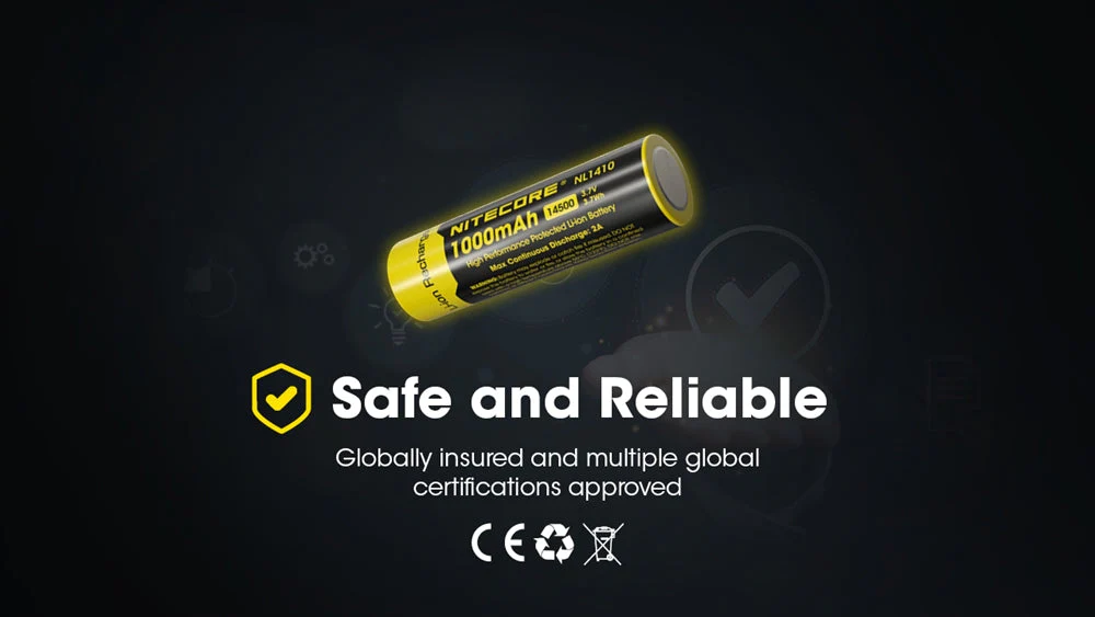 Nitecore NL1410 1000mAh Rechargeable 14500 Battery - Image 9