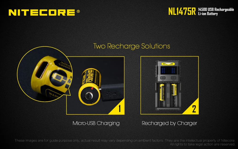 Nitecore NL1475R 750mAh USB Rechargeable 14500 Battery - Image 3