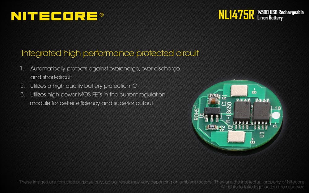 Nitecore NL1475R 750mAh USB Rechargeable 14500 Battery - Image 6
