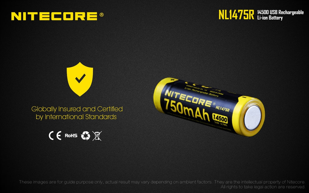 Nitecore NL1475R 750mAh USB Rechargeable 14500 Battery - Image 9