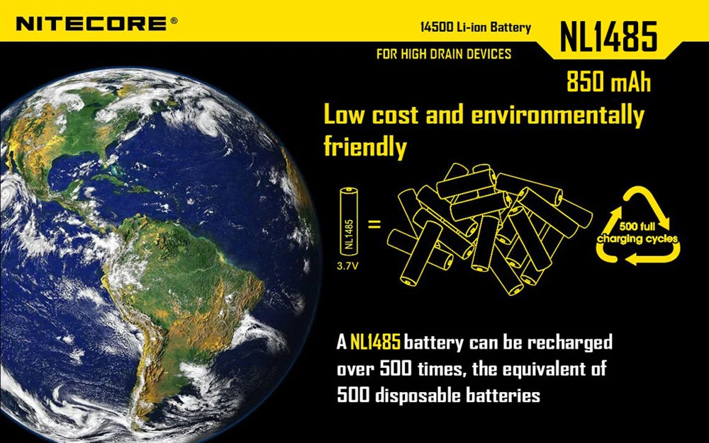 Nitecore NL1485 850mAh Rechargeable 14500 Battery - Image 6