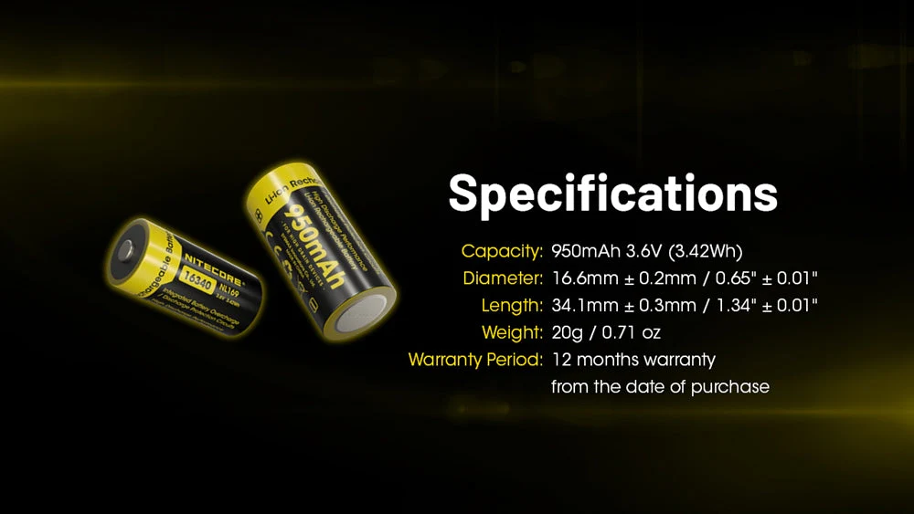 Nitecore NL169 950mAh Rechargeable RCR123A 16340 Battery - 4 Pack - Used - Image 10