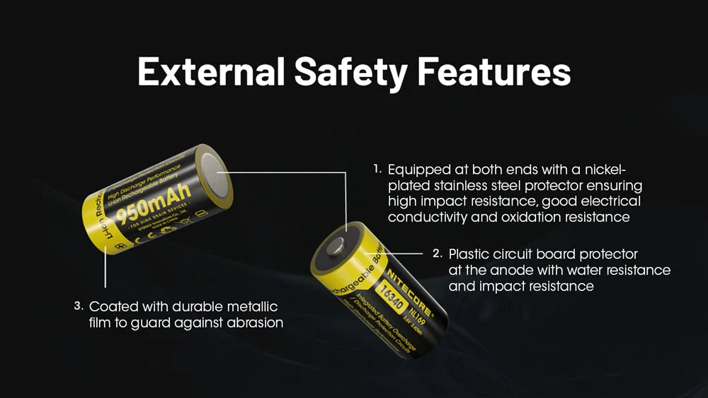 Nitecore NL169 950mAh Rechargeable RCR123A 16340 Battery - 4 Pack - Used - Image 5