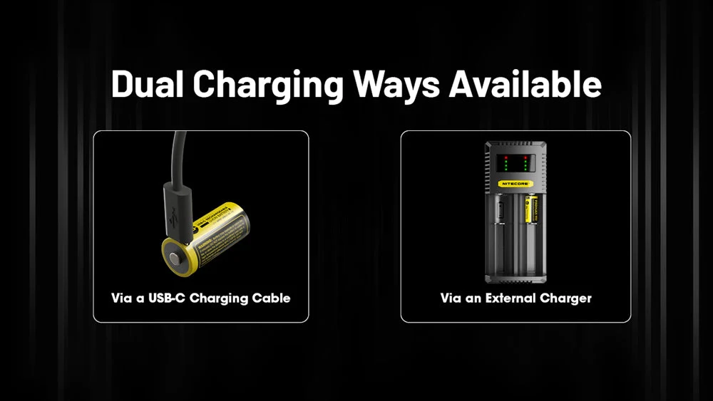 Nitecore NL169R 950mAh Rechargeable RCR123 16340 Battery with USB-C Charging Port - Image 4
