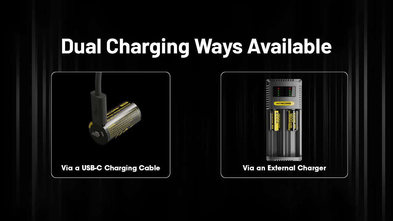 Nitecore NL1816R 1600mAh USB-C Rechargeable Battery, Customized for MT1C Pro - Image 4
