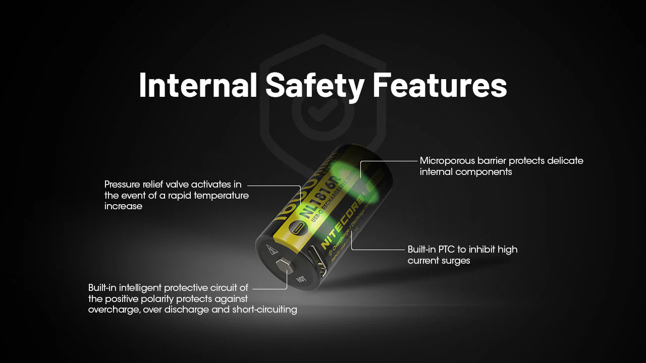 Nitecore NL1816R 1600mAh USB-C Rechargeable Battery, Customized for MT1C Pro - Image 6