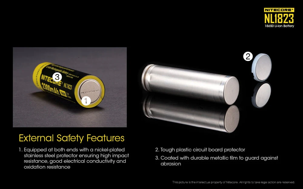 Nitecore NL1823 (NL183) 2300mAh Rechargeable 18650 Battery - Image 4