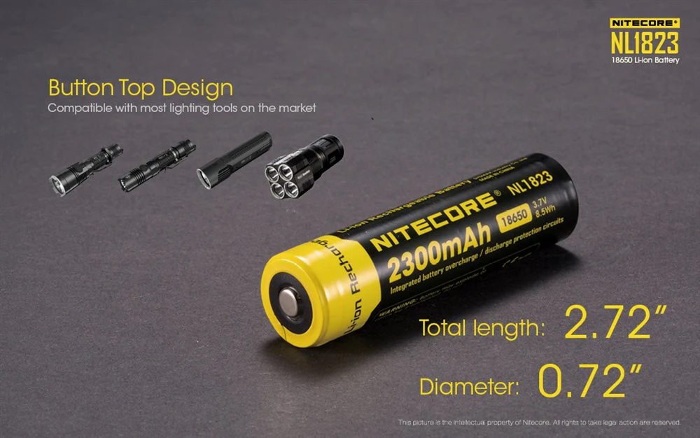 Nitecore NL1823 (NL183) 2300mAh Rechargeable 18650 Battery - Image 6