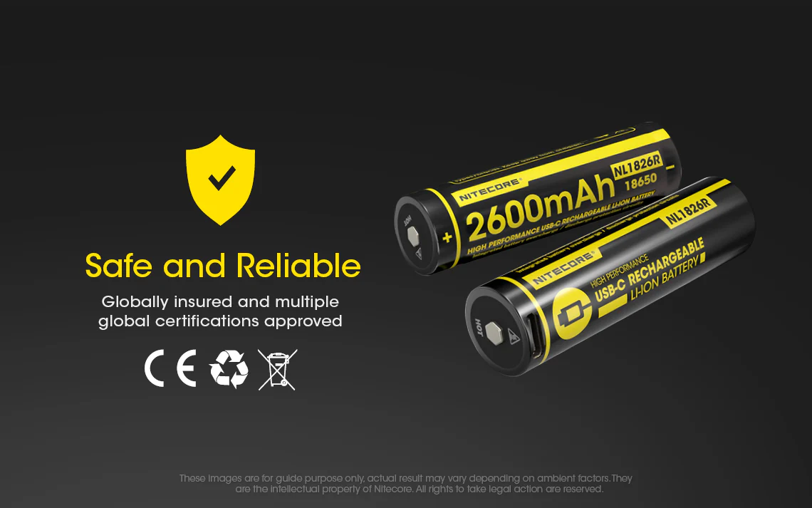 Nitecore NL1826R 2600mAh USB-C Rechargeable 18650 Battery - Image 11