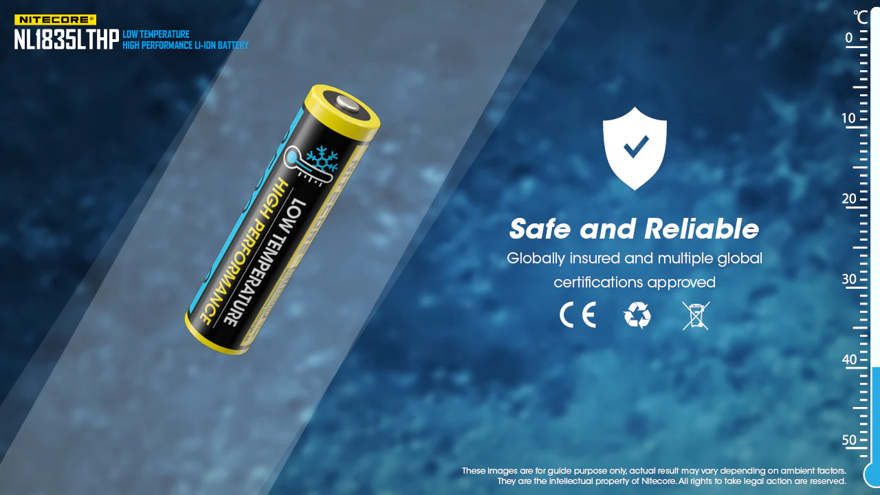Nitecore NL1835LTHP Cold Weather Low Temperature High Performance 18650 Battery - Image 10
