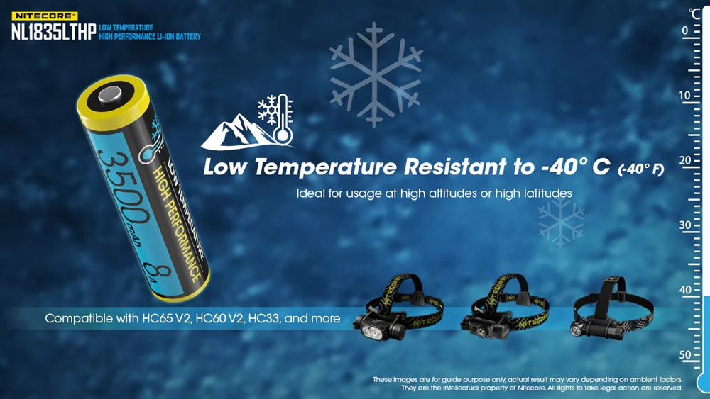 Nitecore NL1835LTHP Cold Weather Low Temperature High Performance 18650 Battery - Image 3