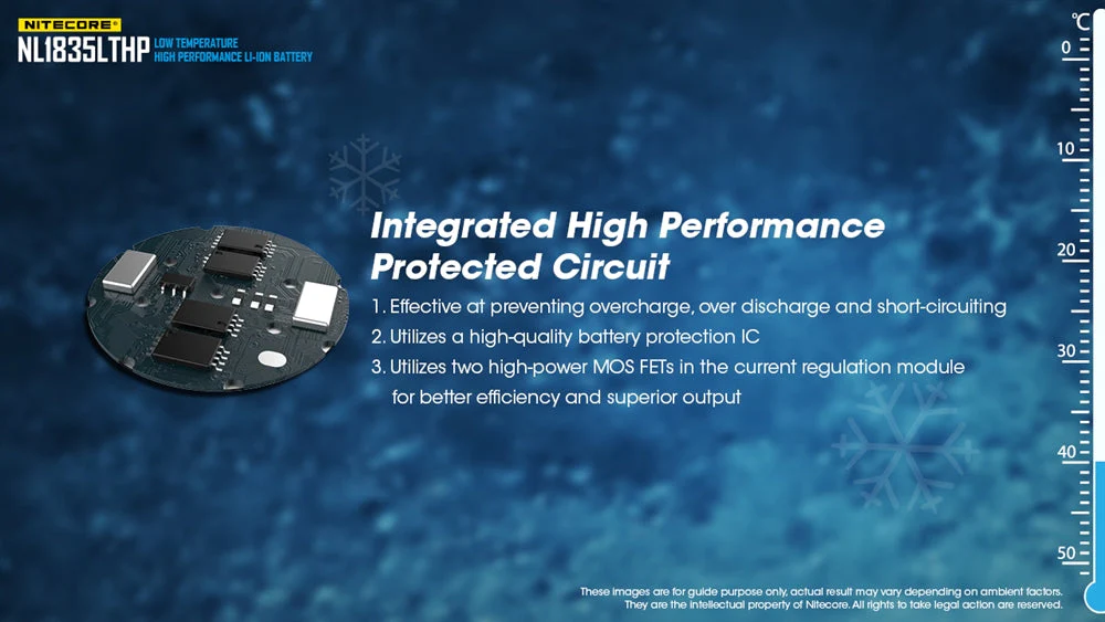 Nitecore NL1835LTHP Cold Weather Low Temperature High Performance 18650 Battery - Image 6