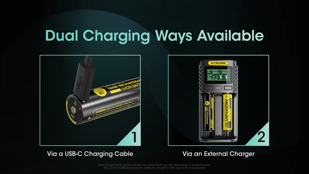 Nitecore NL1836R 3600mAh USB-C Rechargeable 18650 Battery - Image 4