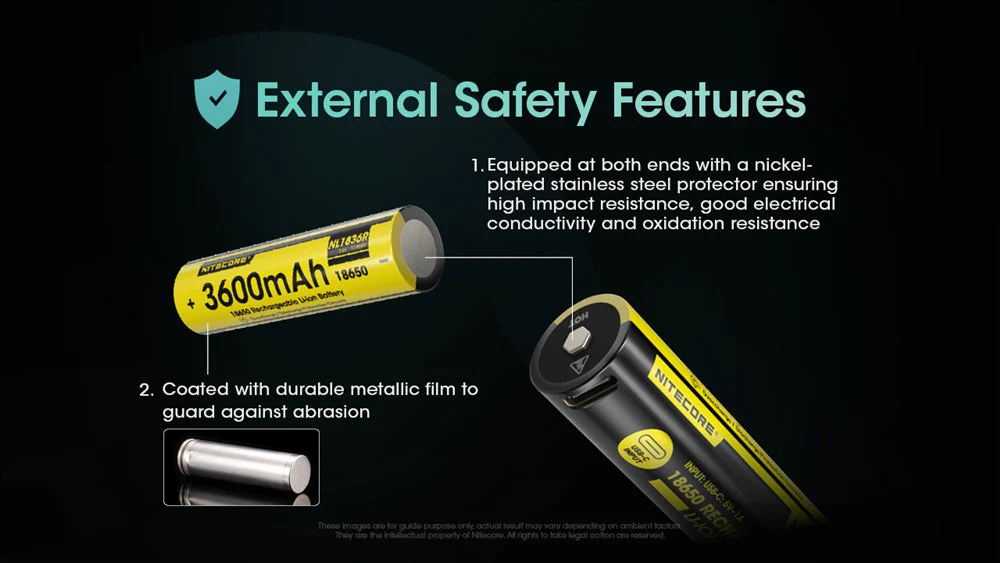 Nitecore NL1836R 3600mAh USB-C Rechargeable 18650 Battery - Image 8