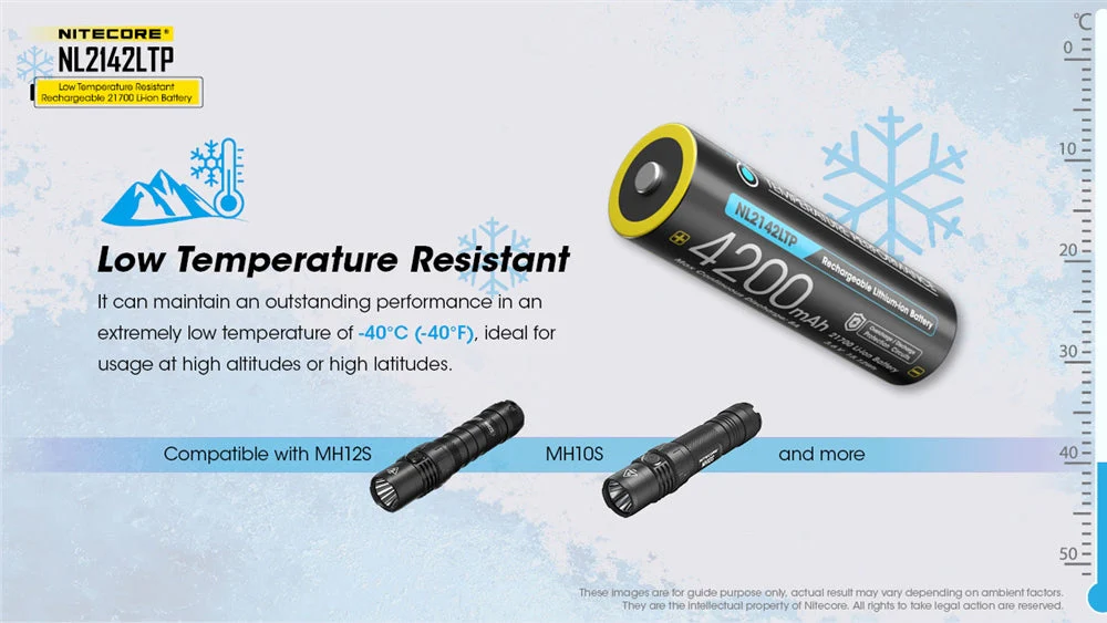 Nitecore NL2142LTP Cold Weather Low Temperature 21700 Battery - Image 3