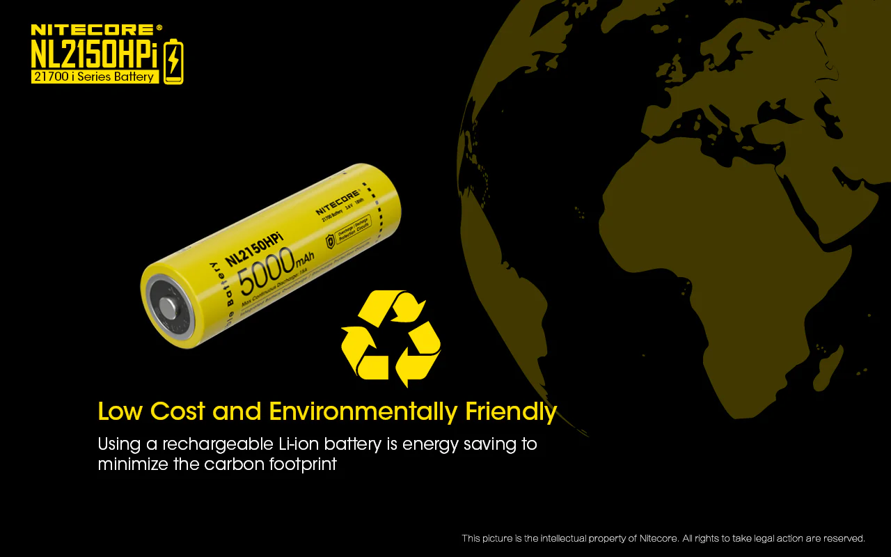 Nitecore NL2150HPI 5000mAh Rechargeable Battery for i Series Flashlights (P20i, P20iX, SRT6i, etc) - Image 10
