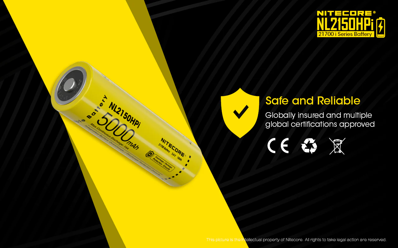 Nitecore NL2150HPI 5000mAh Rechargeable Battery for i Series Flashlights (P20i, P20iX, SRT6i, etc) - Image 11