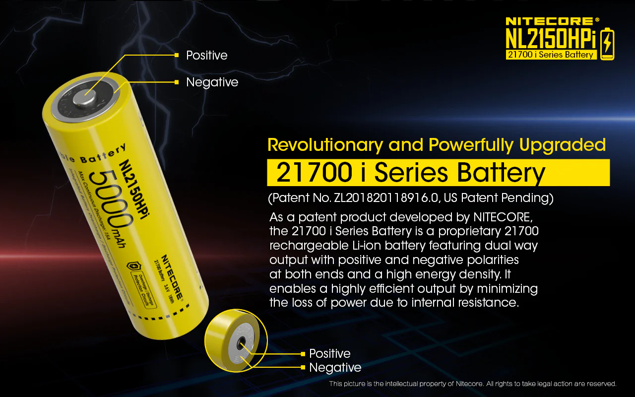 Nitecore NL2150HPI 5000mAh Rechargeable Battery for i Series Flashlights (P20i, P20iX, SRT6i, etc) - Image 3