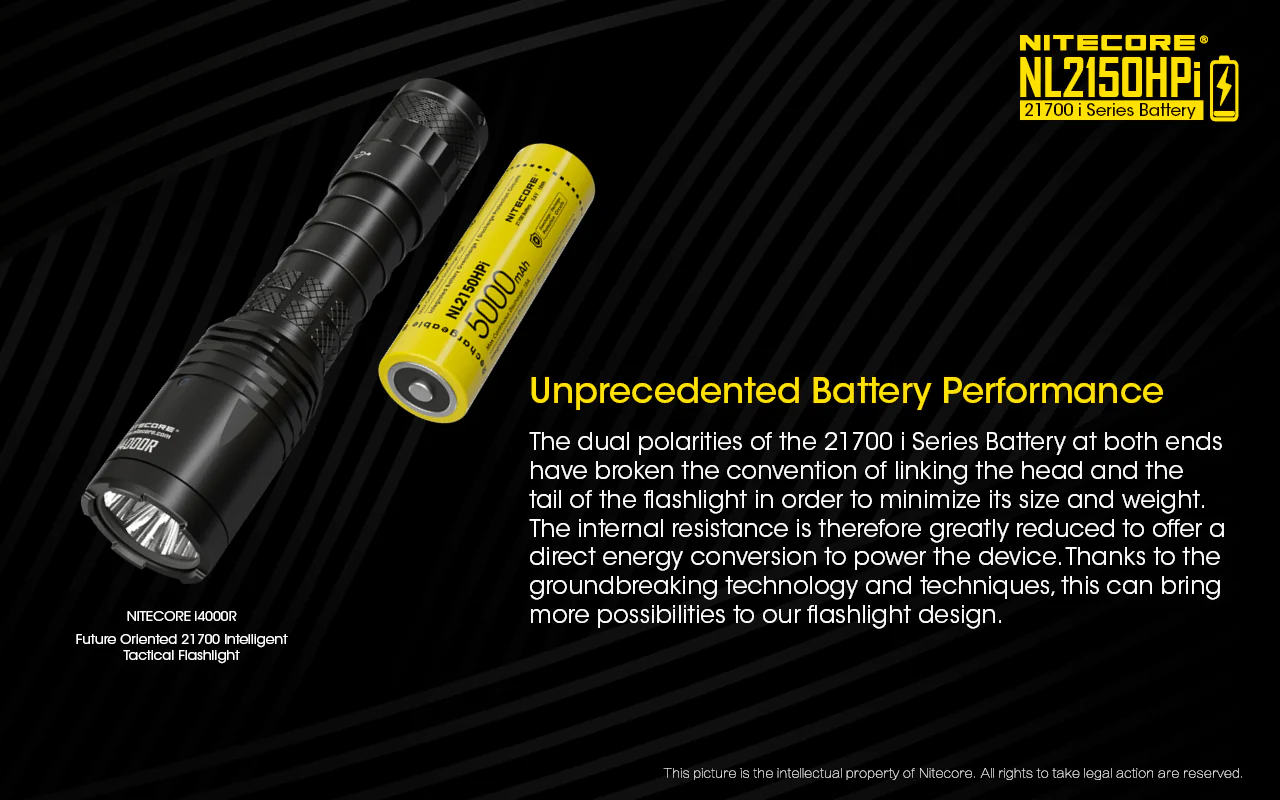 Nitecore NL2150HPI 5000mAh Rechargeable Battery for i Series Flashlights (P20i, P20iX, SRT6i, etc) - Image 5