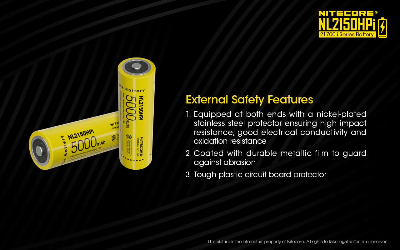 Nitecore NL2150HPI 5000mAh Rechargeable Battery for i Series Flashlights (P20i, P20iX, SRT6i, etc) - Image 9