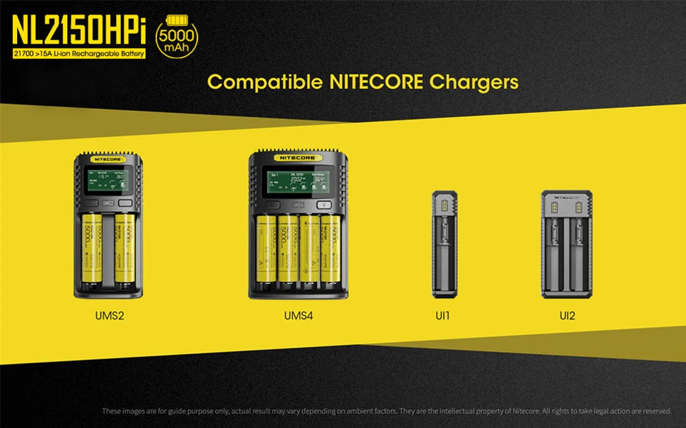 Nitecore NL2150HPI 5000mAh Rechargeable Battery for i Series Flashlights (P20i, P20iX, SRT6i, etc) - Used - Image 3