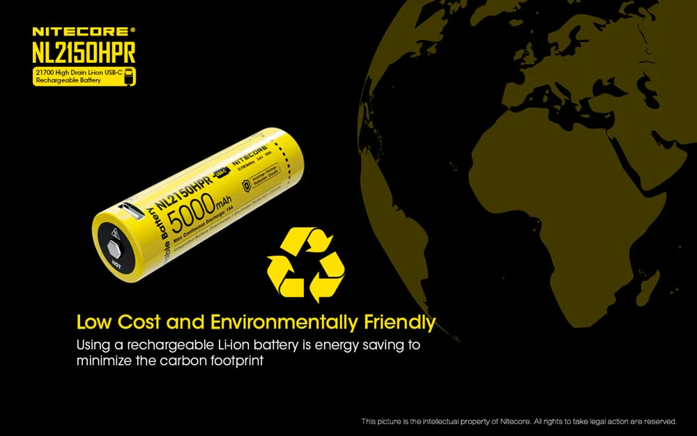 Nitecore NL2150HPR 5000mAh USB-C Rechargeable 21700 Battery, High Performance - Image 10