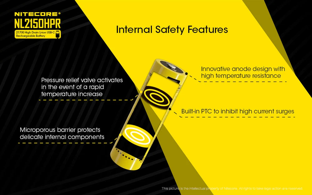 Nitecore NL2150HPR 5000mAh USB-C Rechargeable 21700 Battery, High Performance - Image 6