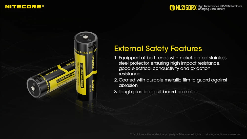 Nitecore NL2150RX 5000mAh USB-C Rechargeable 21700 Battery - Image 8