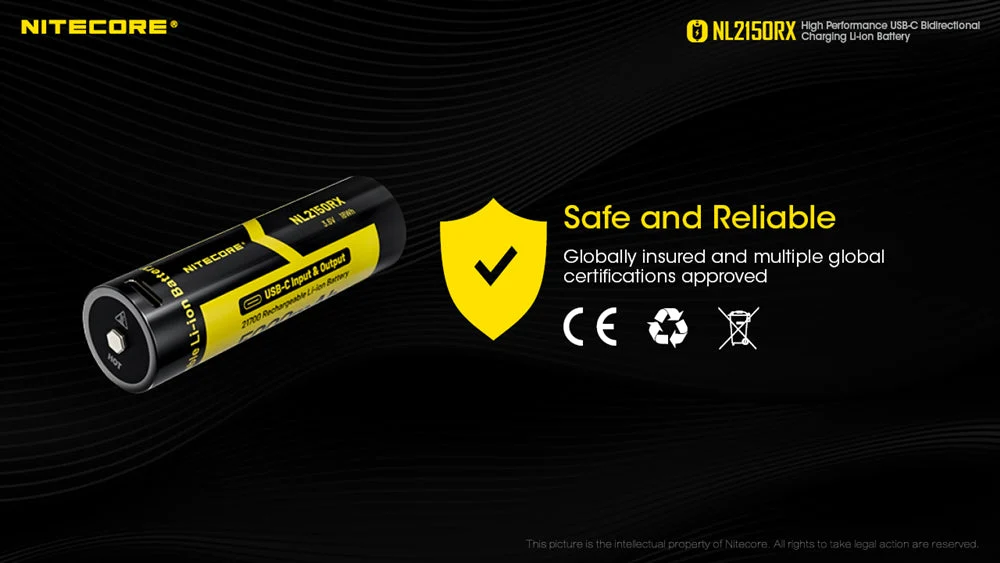 Nitecore NL2150RX 5000mAh USB-C Rechargeable 21700 Battery - Image 9