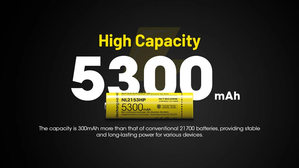 Nitecore NL2153HP 5300mAh Rechargeable 21700 Battery - Image 3